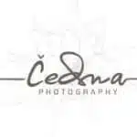 Logo of "Čedna Photography" with stylized cursive writing on a white background, perfectly capturing the elegance and artistry that our testimonials reflect. - Clio Websites | Top Canadian Web Design Company